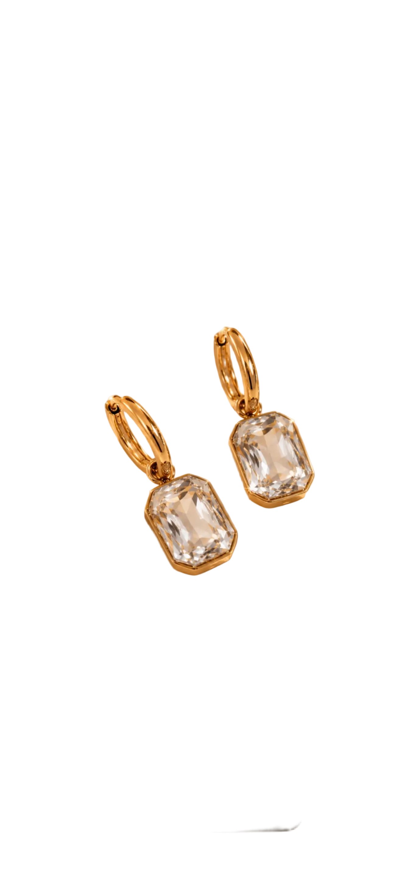 White Stone Drop Earrings