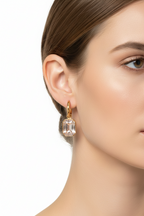 White Stone Drop Earrings