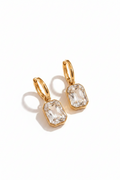 White Stone Drop Earrings